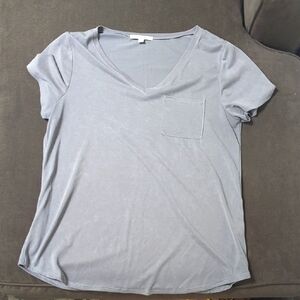 Green Envelope Gray V-Neck Tee